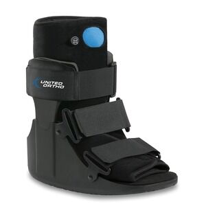 United Ortho Short Air Cam Walker Fracture Boot Black small Foot Ankle Support